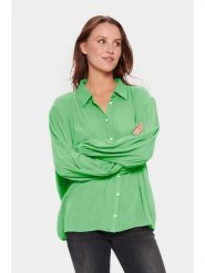 SAINT TROPEZ Bluzka "Saint Tropez" w kolorze zielonym rozmiar: XL. Zielone bluzki Saint Tropez, xl, bez wzorów, z wiskozy, bez kołnierzyka, bez ramiączek. Za 94.45 zł.