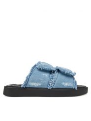Inuikii Klapki Classic Jeans Velcro 70104-143 506 Niebieski. Niebieskie klapki Inuikii, bez wzorów, z jeansu, bez obcasa. Za 609.99 zł.
