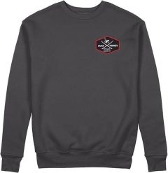 Bluza z naszywką – okrągły dekolt / dla dorosłych (czarna). Czarne bluzy SURF MONKEY, m, z aplikacjami, z bawełny, bez kaptura. Za 269.95 zł.