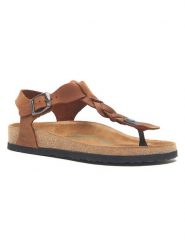 Comfortfusse Skórzane sandały w kolorze brązowym rozmiar: 40. Brązowe sandały Comfortfüße, bez wzorów, ze skóry, klasyczne, z otwartym noskiem, bez obcasa, bez zapięcia. Za 239.99 zł.