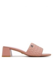 Nine West Klapki S4S96897-01 Różowy. Czerwone klapki Nine West, bez wzorów, z materiału, bez obcasa. Za 179.99 zł.
