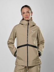 Salewa Kurtka funkcyjna "Puez PTX" w kolorze beżowym rozmiar: 42. Brązowe kurtki sportowe Salewa, m, bez wzorów, bez kaptura, outdoorowe. Za 679.95 zł.