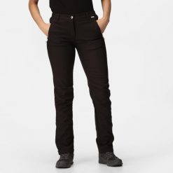 Spodnie damskie Geo Softshell II. Czarne spodnie narciarskie Regatta, l, bez wzorów, z softshellu, trekkingowe. W wyprzedaży za 199.99 zł.