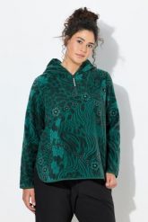 Damskie Polarowa bluza z kapturem krótka wzór kwiatowy/w panterkę kaptur. Zielone bluzy Ulla Popken, plus size, bez wzorów, z materiału, z kapturem. Za 239.99 zł.