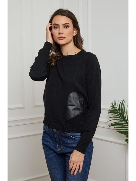 Joséfine Sweter "Sidney" w kolorze czarnym rozmiar: M. Czarne swetry Joséfine, m, z aplikacjami, bez ramiączek. Za 122.09 zł.