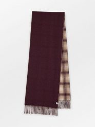 Becksöndergaard Wełniany szal w kolorze bordowo-beżowym - 220 x 37 cm rozmiar: onesize. Czerwone szaliki Becksöndergaard, bez wzorów, z materiału. Za 217.99 zł.