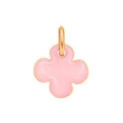 Koniczyna okrągła 1 cm różowa emalia pozłacana. Czerwone bransoletki Lilou, pozłacane. Za 99.00 zł.