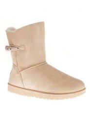 ISLAND BOOT Botki zimowe "Emmy" w kolorze beżowym rozmiar: 36. Brązowe botki Island Boot, na zimę, bez wzorów, z materiału, bez obcasa, bez zapięcia. Za 96.83 zł.