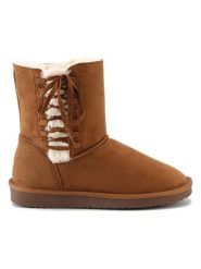 ISLAND BOOT Botki zimowe "Goldboro" w kolorze jasnobrązowym rozmiar: 40. Brązowe botki Island Boot, na zimę, bez wzorów, z materiału, bez obcasa, bez zapięcia. Za 165.99 zł.