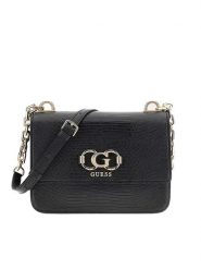 Guess Torebka w kolorze czarnym - 22 x 13 x 7 cm rozmiar: onesize. Czarne torby na ramię Guess, z aplikacjami, z materiału, na ramię, bez dodatków. Za 478.62 zł.