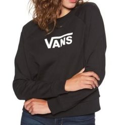Bluza Vans Flying V Boxy Czarna. Czarne bluzy Vans, na zimę, bez wzorów, z bawełny, bez kaptura. W wyprzedaży za 164.70 zł.