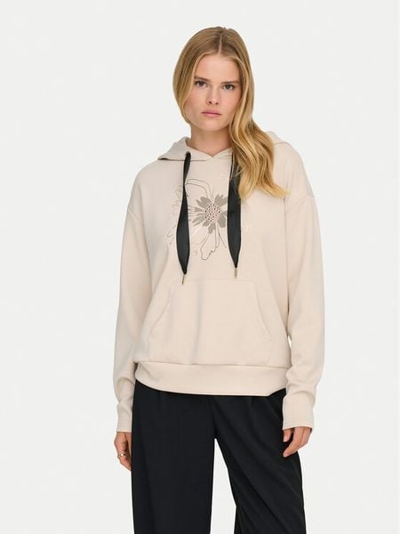 ONLY Bluza Fancy 15370578 Beżowy Regular Fit. Brązowe bluzy Only, m, bez wzorów, z syntetyku, bez kaptura. Za 129.99 zł.