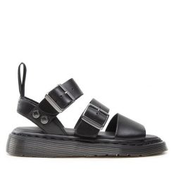 Sandały Dr. Martens. Czarne sandały Dr. Martens, bez wzorów, bez obcasa, na płaskiej podeszwie, bez zapięcia. Za 399.99 zł.