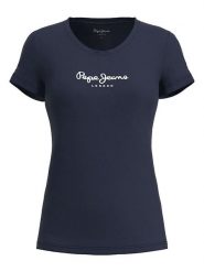 Pepe Jeans Koszulka "New Virginia" w kolorze granatowym rozmiar: XXS. Niebieskie bluzki Pepe Jeans, xxs, bez wzorów, z jeansu, bez kołnierzyka, bez ramiączek. Za 79.40 zł.