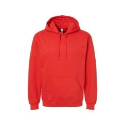 Bluza Z Kapturem Dla Dorosłych Unisex Softstyle Fleece Midweight. Czerwone bluzy GILDAN, m, bez wzorów, z bawełny, z kapturem. Za 105.99 zł.