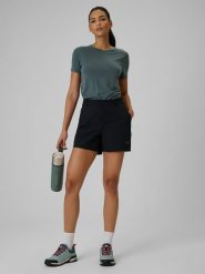 4F Spodenki trekkingowe szybkoschnące damskie - czarne XL. Czarne szorty 4f, bez wzorów, z materiału, wizytowe. Za 149.99 zł.