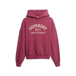 Bluza damska z kapturem Superdry Athletic Essentials Relax. Czerwone bluzy Superdry, m, bez wzorów, z materiału, z kapturem. Za 301.95 zł.