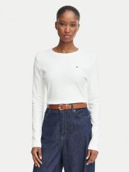 Tommy Hilfiger Bluzka Cody WW0WW53689 Biały Slim Fit. Białe bluzki TOMMY HILFIGER, xs, bez wzorów, z bawełny, bez kołnierzyka, bez ramiączek. Za 209.99 zł.