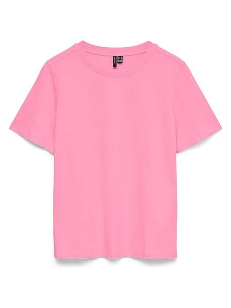 Vero Moda Koszulka w kolorze różowym rozmiar: L. Różowe bluzki Vero Moda, l, bez wzorów, z bawełny, bez kołnierzyka, bez ramiączek. Za 55.95 zł.