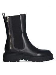 Liu Jo Skórzane botki w kolorze czarnym rozmiar: 38. Czarne botki Liu Jo, bez wzorów, z materiału, bez obcasa, bez zapięcia. Za 524.62 zł.