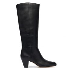 Kozaki LAUREN RALPH LAUREN. Czarne kozaki Lauren Ralph Lauren, bez obcasa, na słupku, bez zapięcia. Za 1,499.00 zł.