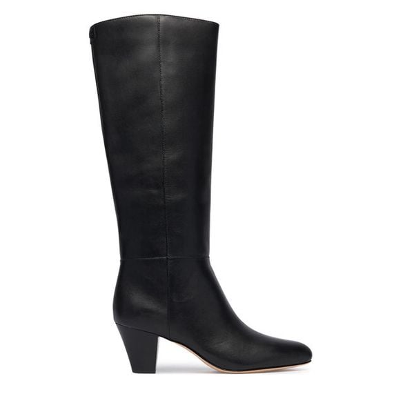 Kozaki LAUREN RALPH LAUREN. Czarne kozaki Lauren Ralph Lauren, bez obcasa, na słupku, bez zapięcia. Za 1,499.00 zł.