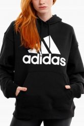 Bluza damska adidas Essentials Big Logo Oversized French Terry Hoodie. Czarne bluzy sportowe Adidas, s, bez wzorów, z bawełny, z kapturem. Za 215.99 zł.
