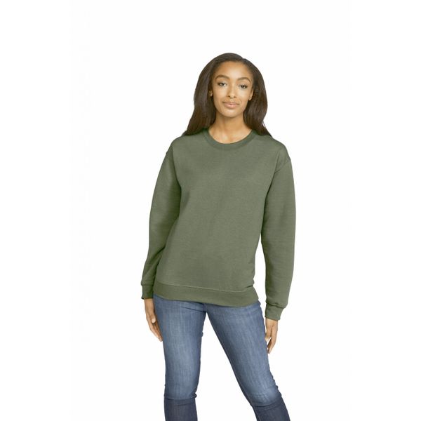 Bluza z okrągłym dekoltem Gildan Midweight Softstyle. Zielone bluzy GILDAN, xl, bez wzorów, z bawełny, bez kaptura. Za 98.05 zł.