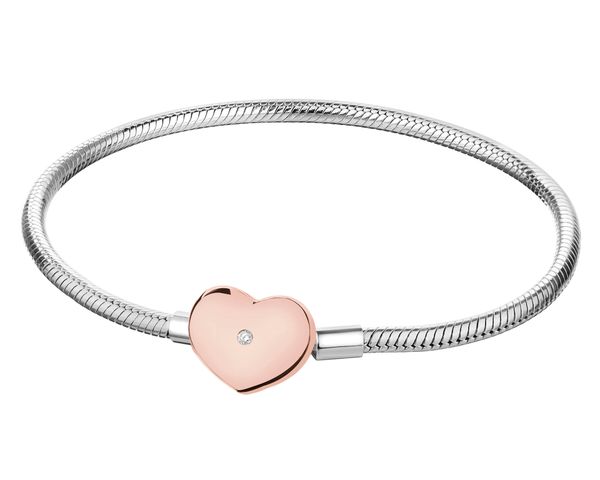 Bransoletka srebrna beads z cyrkonią - serce. Szare bransoletki Apart, z cyrkonią, pozłacane. Za 259.00 zł.