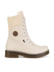 Rieker Botki 70048-60 Beżowy. Brązowe botki Rieker, bez wzorów, z materiału, bez obcasa, na płaskiej podeszwie, bez zapięcia. Za 299.99 zł.
