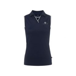 Damskie jeździeckie polo bez rękawów Cavallo Bua. Czarne koszulki polo CAVALLO, bez wzorów, bez kołnierzyka, bez ramiączek. Za 244.00 zł.