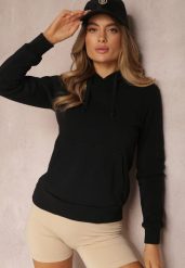 Czarna Bluza z Kapturem Medo. Czarne bluzy Renee, l, bez wzorów, z jeansu, z kapturem. Za 79.99 zł.
