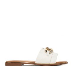 Klapki JENNY. Brązowe klapki Jenny, bez wzorów, bez obcasa. Za 89.99 zł.