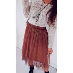 Spódnica tiulowa MILANO camel. Brązowe spódnice Divinostyle, l, bez wzorów, z elastanu. Za 89.00 zł.