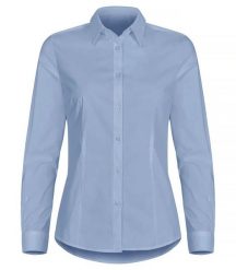 Clique Koszula Stretch Damska Długi Rękaw — regular fit, bawełna z elastanem. Niebieskie koszule CLIQUE, m, bez wzorów, z bawełny, bez kołnierzyka, bez ramiączek. Za 200.07 zł.