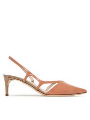 Pollini Sandały PA10105C0MPC160A Beżowy. Brązowe sandały Pollini, bez wzorów, ze skóry, bez obcasa, na szpilce, bez zapięcia. Za 1,749.00 zł.