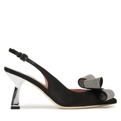 Sandały Pollini. Czarne sandały Pollini, bez wzorów, bez obcasa, na szpilce, bez zapięcia. Za 1,749.00 zł.
