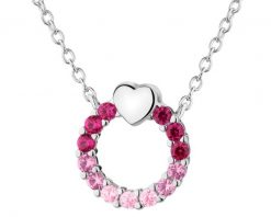 Naszyjnik srebrny z cyrkoniami - serce, koło. Szare naszyjniki Apart, z cyrkonią, srebrne. Za 179.00 zł.