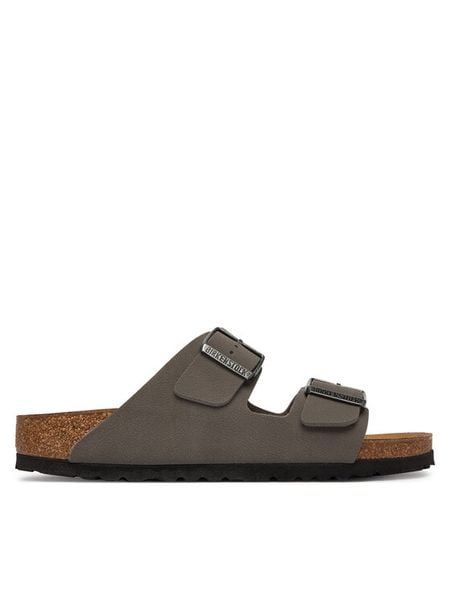 Birkenstock Klapki Arizona 1030572 Szary. Szare klapki Birkenstock, bez wzorów, ze skóry, bez obcasa. Za 429.99 zł.