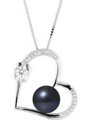 Pearline Srebrny naszyjnik z zawieszką - dł. 42 cm rozmiar: onesize. Czarne naszyjniki Pearline, z perłą, srebrne. Za 217.99 zł.