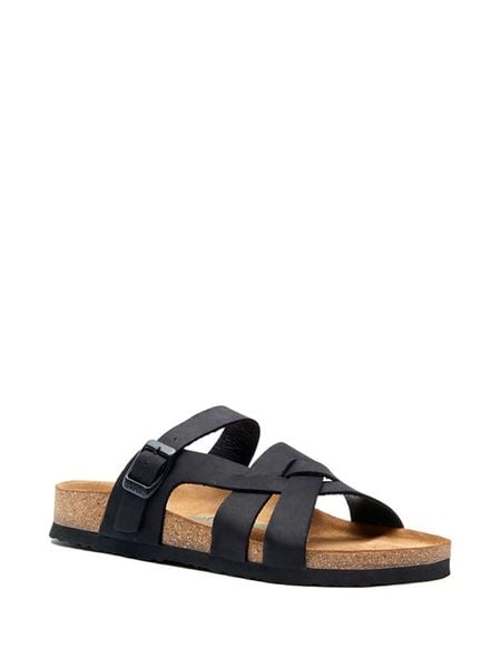 Comfortfusse Skórzane klapki w kolorze czarnym rozmiar: 41. Czarne klapki Comfortfüße, bez wzorów, z nubiku, z otwartym noskiem, bez obcasa. Za 284.95 zł.