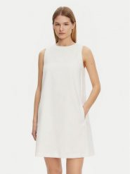 Weekend Max Mara Sukienka codzienna Racer 2515221102 Biały Regular Fit. Białe sukienki Weekend Max Mara, na co dzień, bez wzorów, z bawełny, bez kołnierzyka, bez ramiączek, proste. Za 799.99 zł.