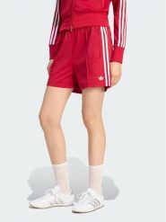 Adidas Szorty materiałowe Firebird Classic Czerwony Loose Fit. Czerwone szorty Adidas, bez wzorów, z materiału. Za 178.99 zł.