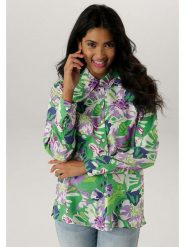 Aniston Bluzka w kolorze zielono-fioletowym rozmiar: 38. Brązowe bluzki Aniston, bez wzorów, z wiskozy, bez kołnierzyka, bez ramiączek. Za 100.95 zł.