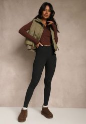 Czarne Legginsy Casual Regualr Waist Ralinsa. Czarne legginsy Renee, l, bez wzorów, z jeansu. Za 39.99 zł.