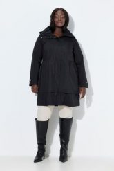 Damskie Płaszcz z sympateksu wodoodporny stójka kieszenie zapinane na zamek. Czarne płaszcze Ulla Popken, plus size, bez wzorów, z materiału, bez kaptura. Za 1,399.99 zł.