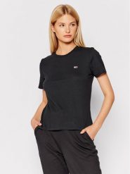 Tommy Jeans T-Shirt Tjw Jersey DW0DW09198 Czarny Regular Fit. Czarne t-shirty Tommy Jeans, s, bez wzorów, z bawełny, bez kołnierzyka, bez ramiączek. Za 89.99 zł.