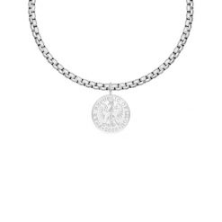 Naszyjnik łańcuch Cube posrebrzany z Monetą Szczęścia. Brązowe naszyjniki Lilou, posrebrzane. Za 338.00 zł.