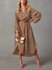 LA Angels Sukienka w kolorze jasnobrązowym rozmiar: S. Brązowe sukienki LA Angels, s, bez wzorów, z tkaniny, bez kołnierzyka, bez ramiączek, midi. Za 173.99 zł.