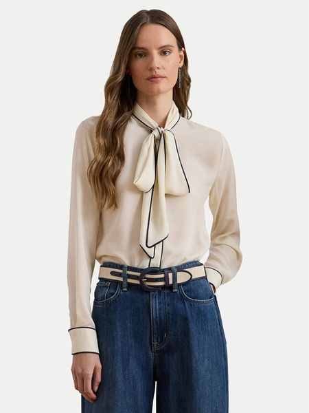 LAUREN RALPH LAUREN Koszula 200957396003 Beżowy Regular Fit. Brązowe koszule Lauren Ralph Lauren, l, bez wzorów, z syntetyku, bez kołnierzyka, bez ramiączek. Za 555.99 zł.
